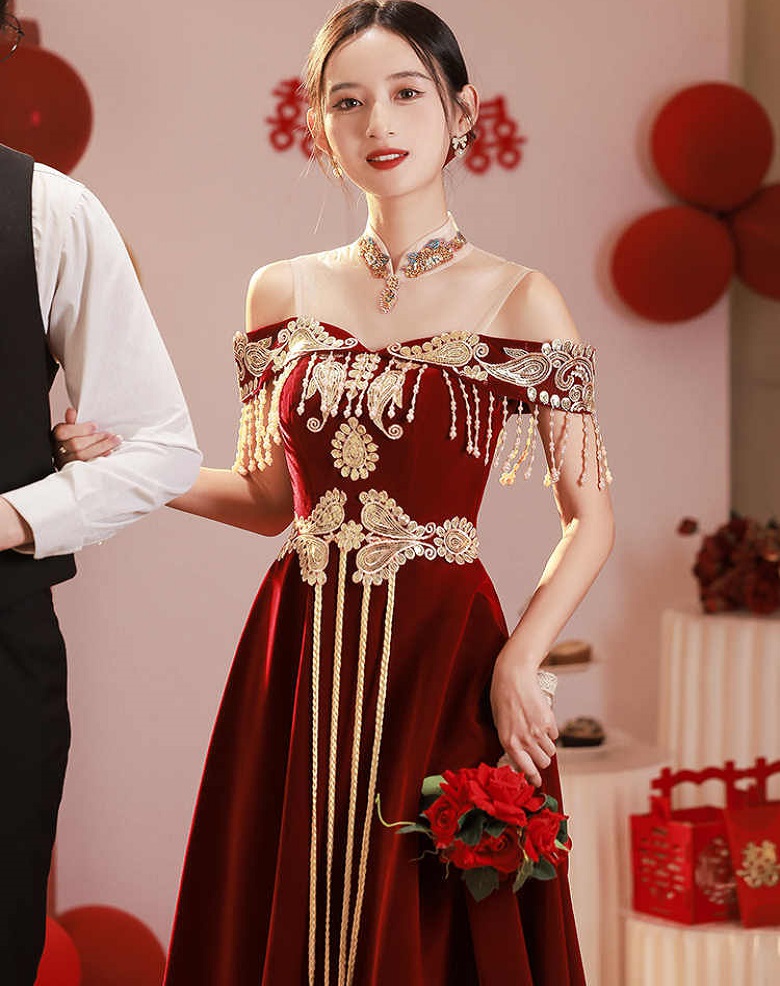 Chinese Style Toast Dress Brid - Luxury Lifestyle Dress reseña y precio