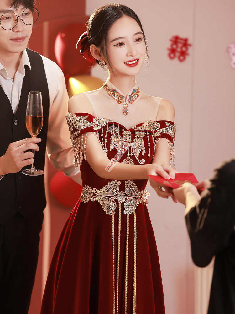 Chinese Style Toast Dress Brid - Luxury Lifestyle Dress reseña y precio